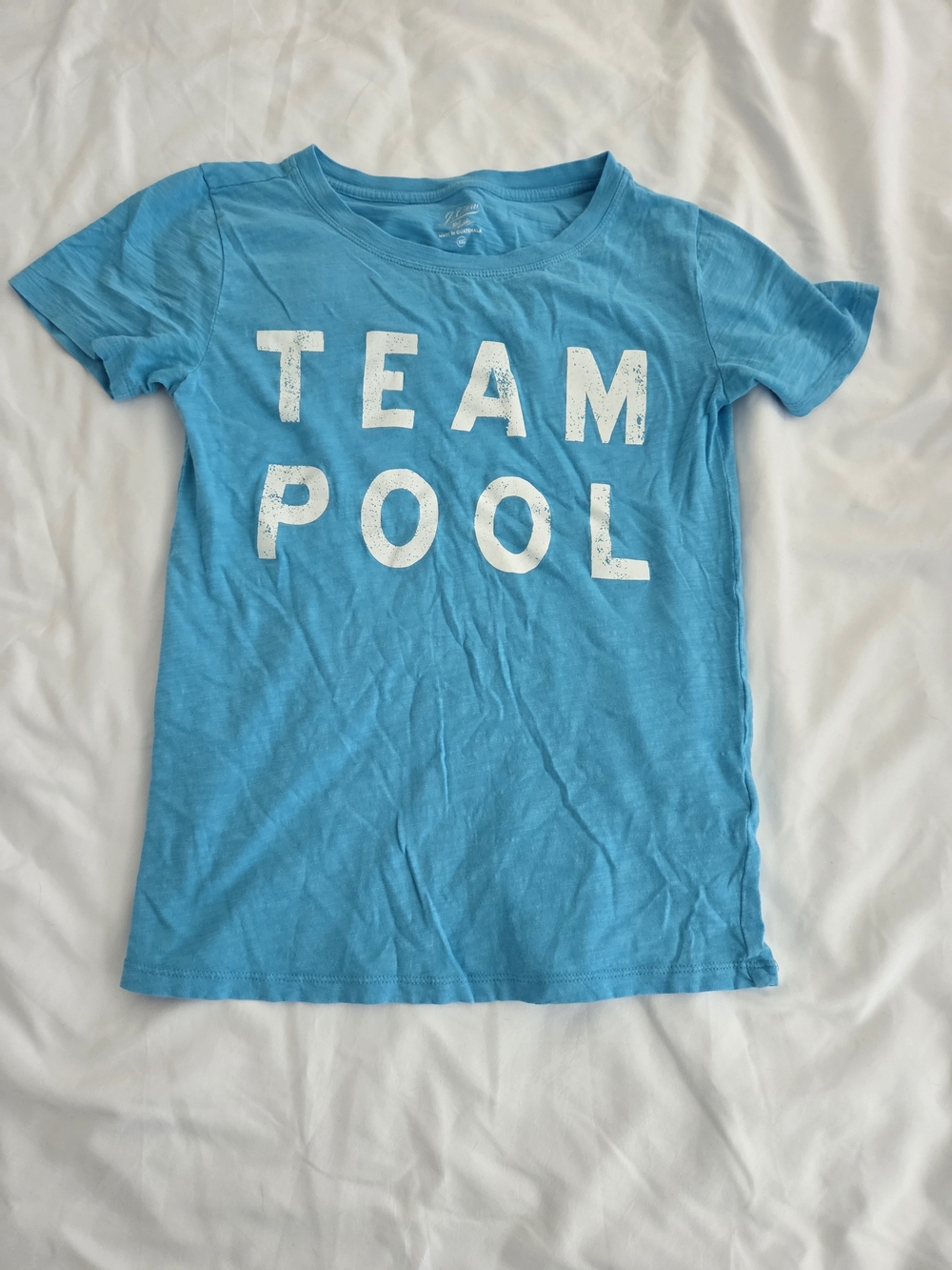 J Crew Womens Blue 'TEAM POOL' Graphic Tee Size XXS